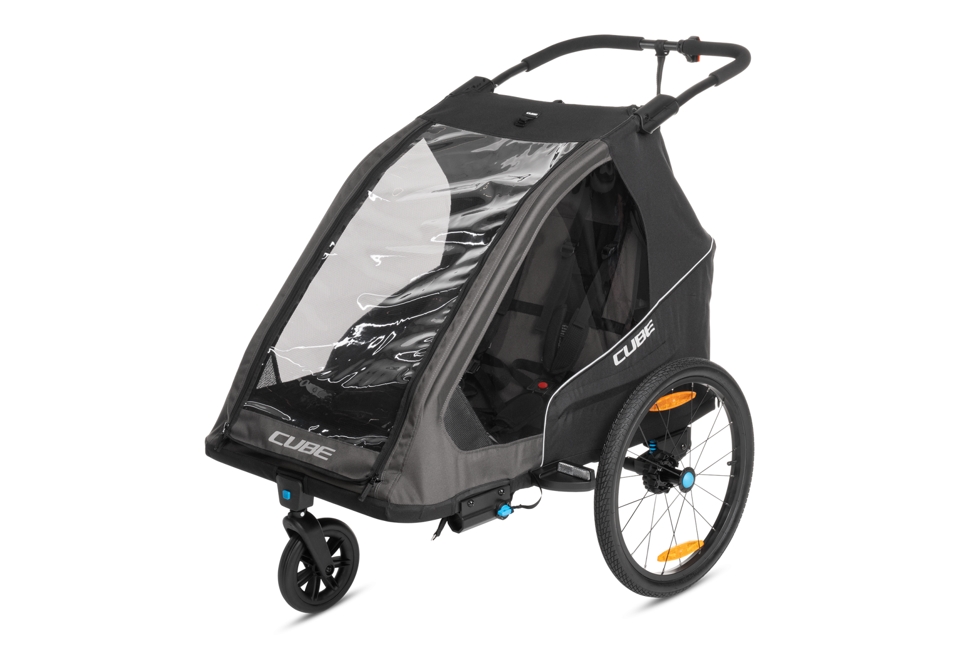 Przyczepka rowerowa dla dzieci CUBE Kids Trailer Double PURE